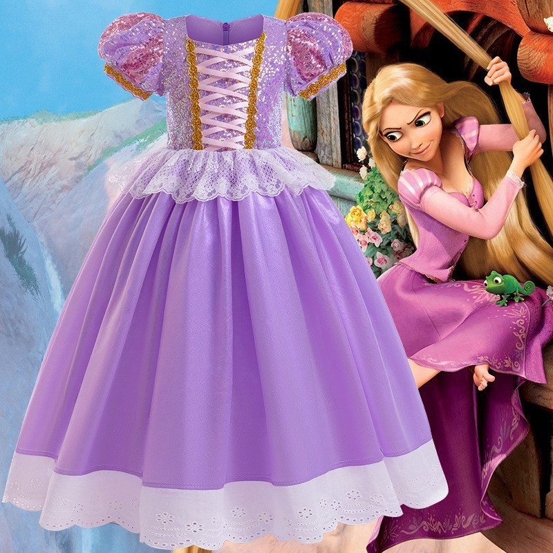 Rapunzel Dress Girl Baby Tangled Disguise Carnival Girl Princess Dress