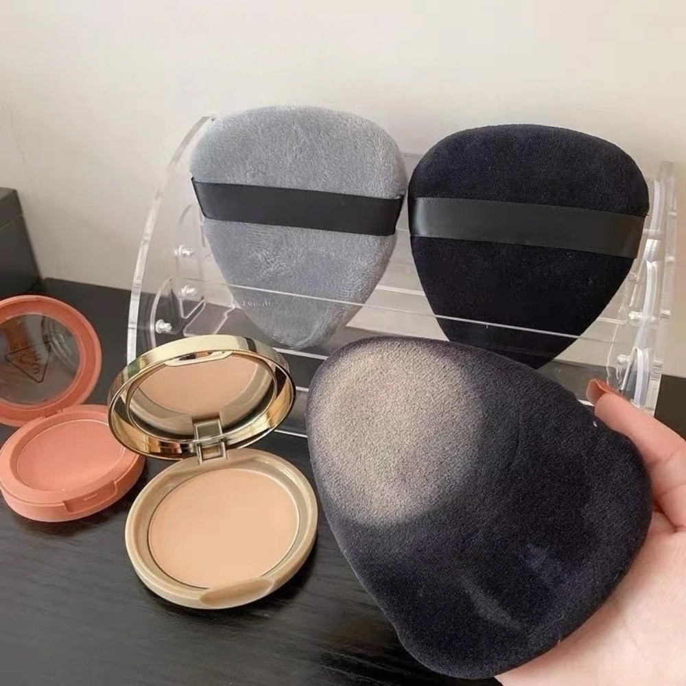 Large Powder Puff Setting Loose Powder Flocking Soft Triangle Cosmetic ...