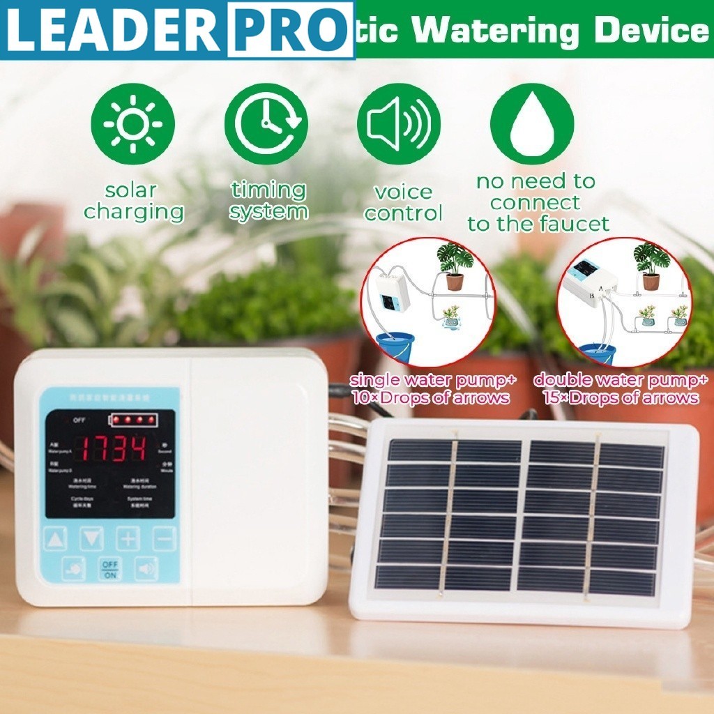 Double Pump Intelligent Garden Automatic Watering Device Solar Energy ...