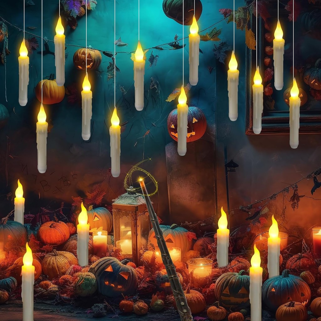 Hanging Floating Candles with Wand Remote, 26PCS Magic Floating Taper ...