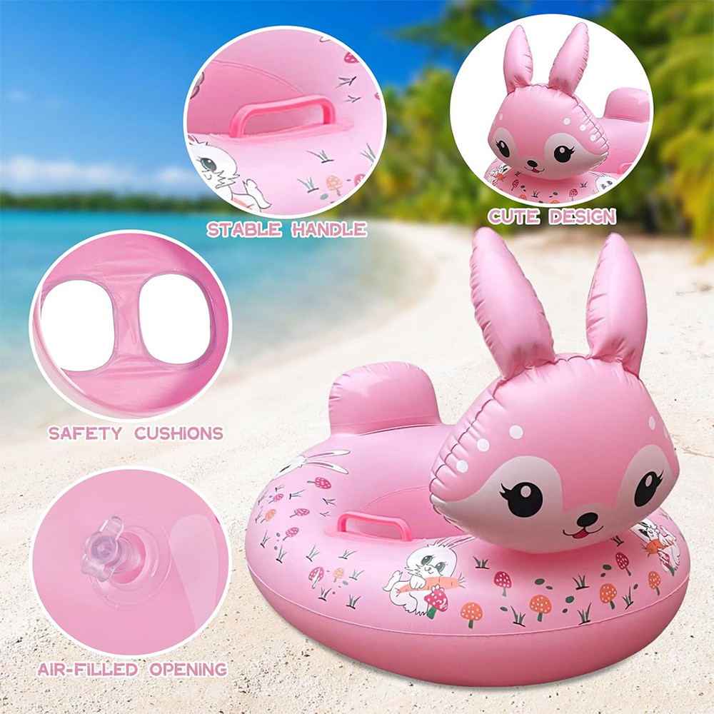 PINK RABBIT Kid Swimming Float Boat Inflatable Floaters Salbabida For ...