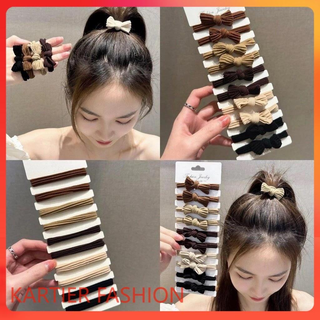 Bowknot hair rope 10PCS hair accessories high ponytail high elasticity ...