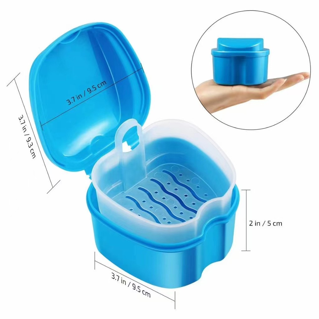 Denture Box Retainer Storage Box Denture Cleaning Case False Teeth ...