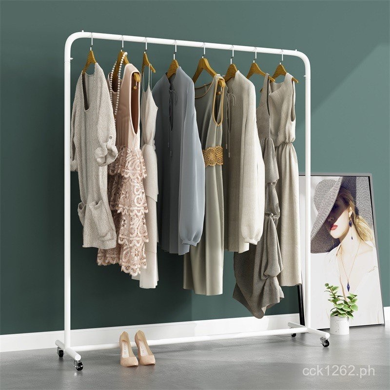 Light Luxury Display Rack Wall-Mounted White with Wheels Floor-Standing ...