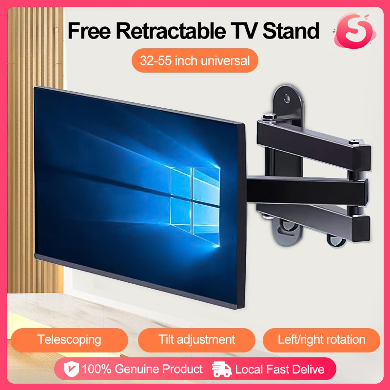 10-55 Inch Retractable TV Bracket Wall Mount TV Rack Monitor Mount ...