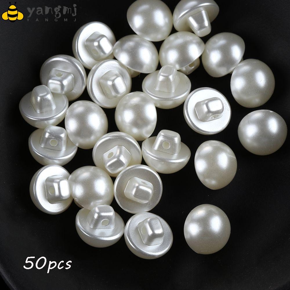 YANGMJ 50PCS Pearl Buttons Round Garment Decorative Mushroom DIY ...