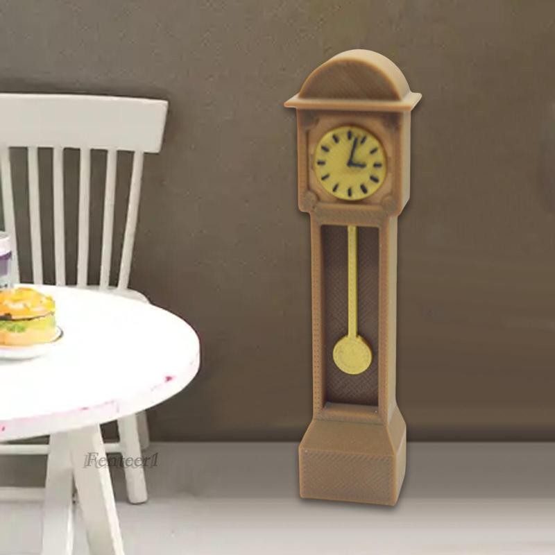 [Fenteer1] Miniature Floor Clock Miniature Toy Model 1/12 Scale ...