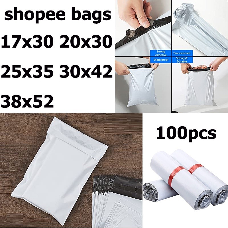 100pcs shopee jt plastic packaging bag non adhesive opp small parcel ...