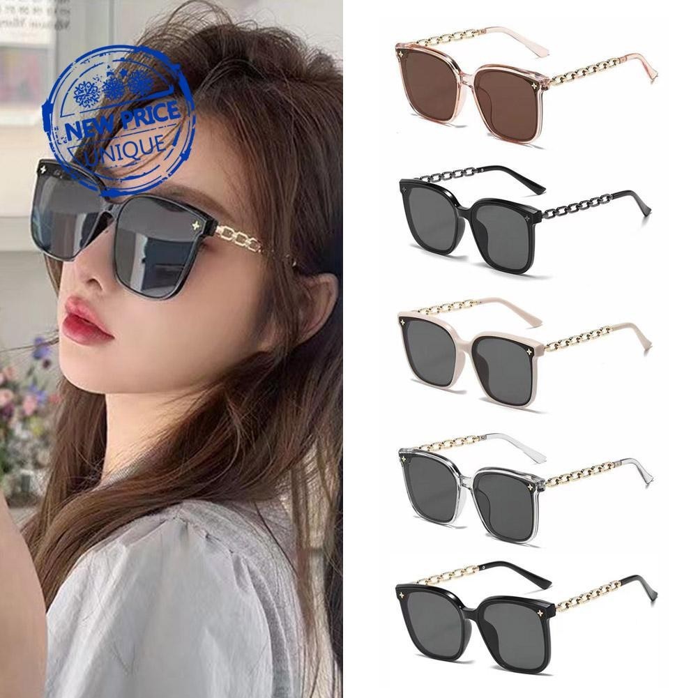 Creative Large Metal Frame Polarized Sunscreen Sunglasses Round Face ...