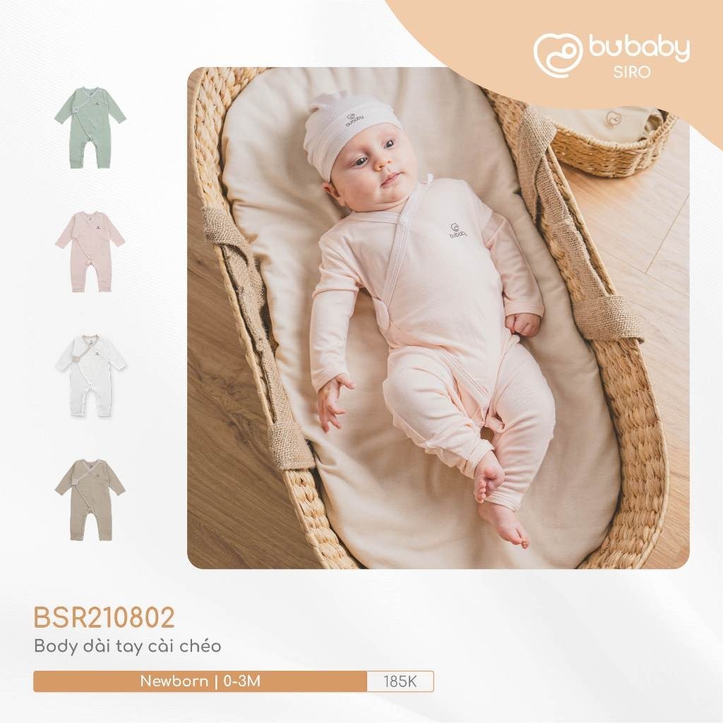 Bubaby BSR210802 BUBABY cross-over long-sleeved bodysuit for babies ...