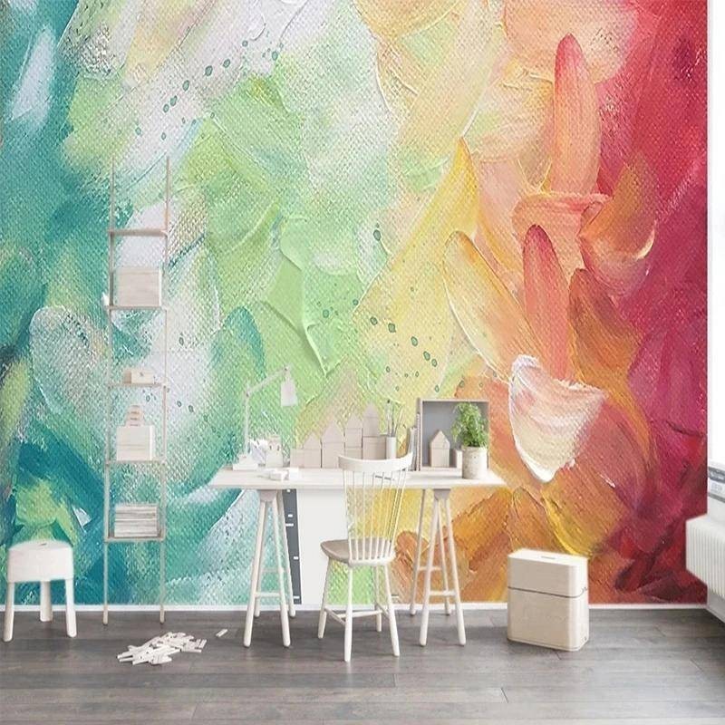 Custom Modern Fashion Minimalist Color Graffiti 3d Mural Wallpaper for ...