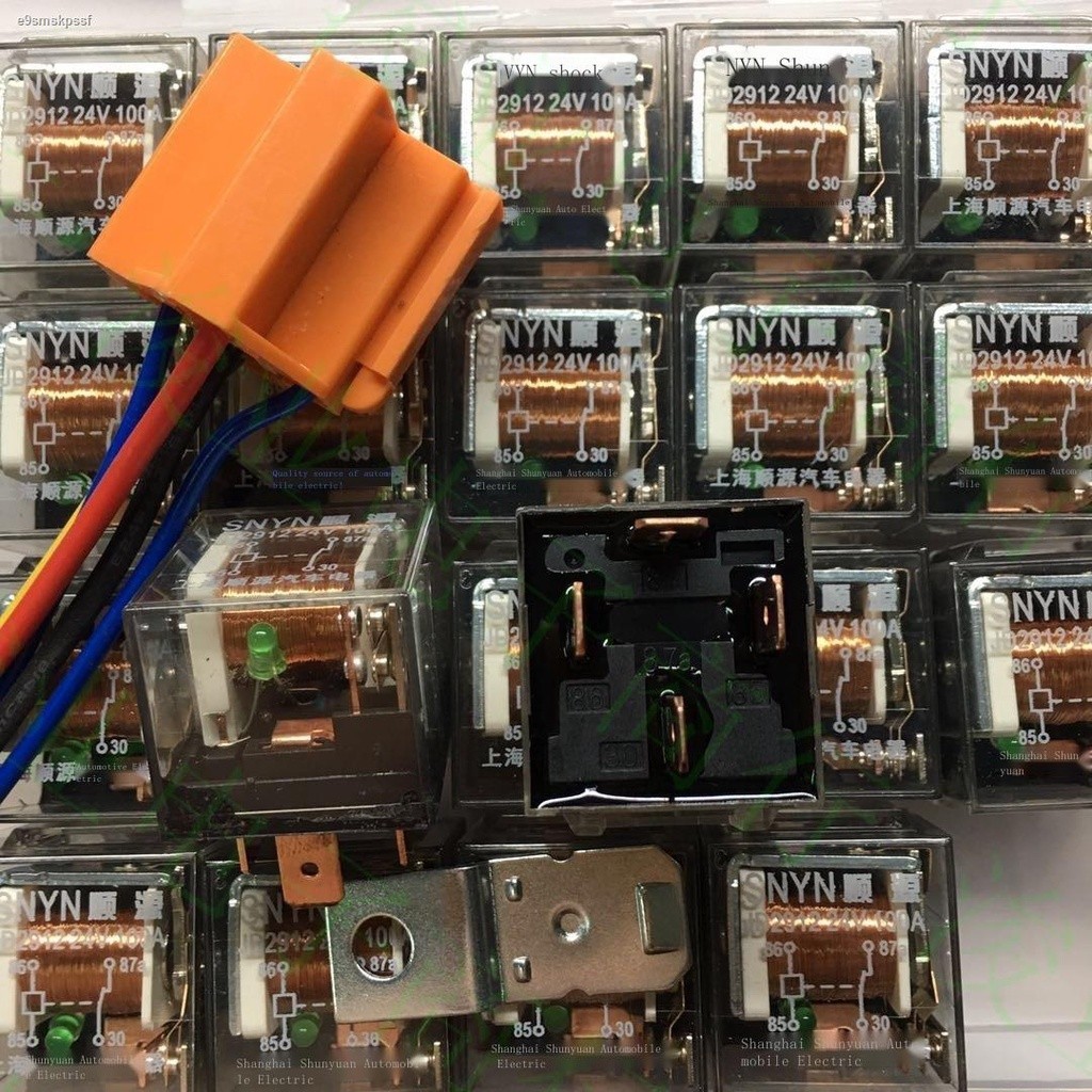 100A automotive relay double contact 12V/24V transparent with light 4 ...