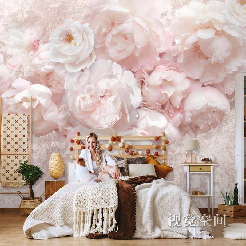 Custom 3d Peony Wallpaper mural TV Background Flower Wallpaper for ...