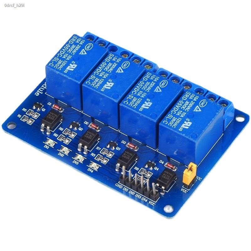 4-way relay module 5v blue board optocoupler isolation side row pin PLC ...