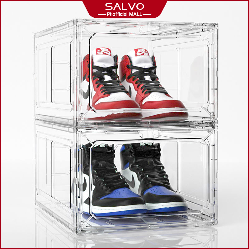 SALVO Acrylic Sneaker Shoes Rack Clear Shoe Box Storage Cabinet Shoe ...