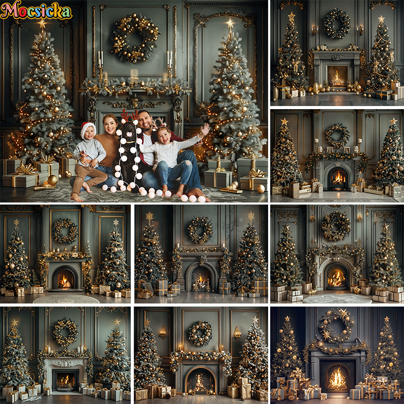 Christmas Living Room Backdrop Kids Photography Adult Child Cake Smash ...
