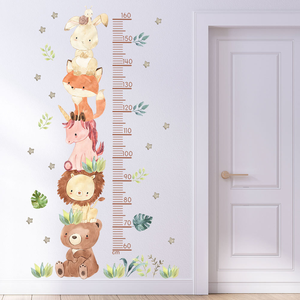 Wall Stickers Cartoon Height Stickers Creative Animal Wall Stickers ...