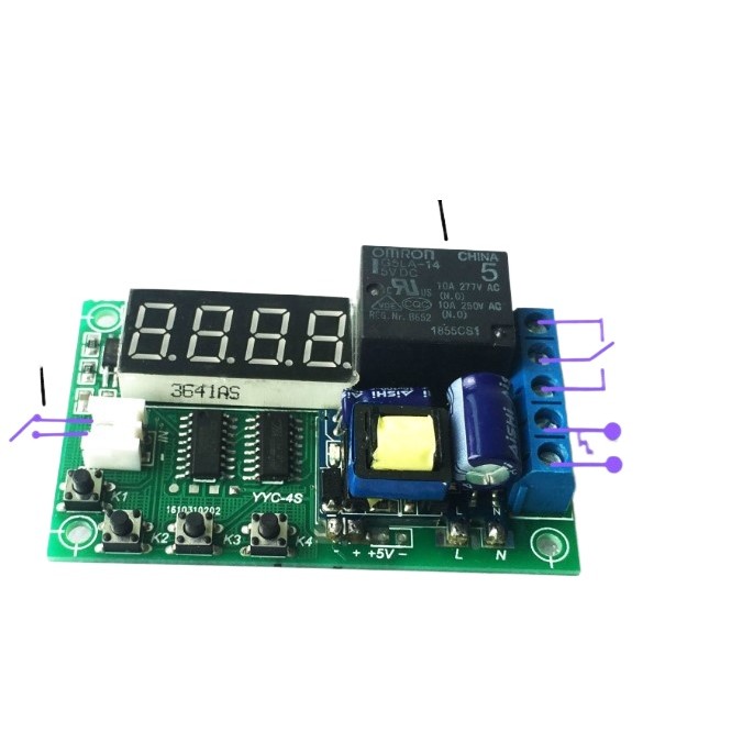 AC 220V time relay trigger delay timing cycle switch module delay relay ...