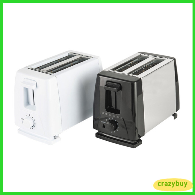 CR 2 Slice Toaster, Small Toaster With Adjustable 6 Levels, Knob, Extra