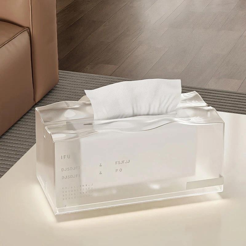 Creative Glacier Pattern Tissue Box Translucent Tissue Box with Spring ...