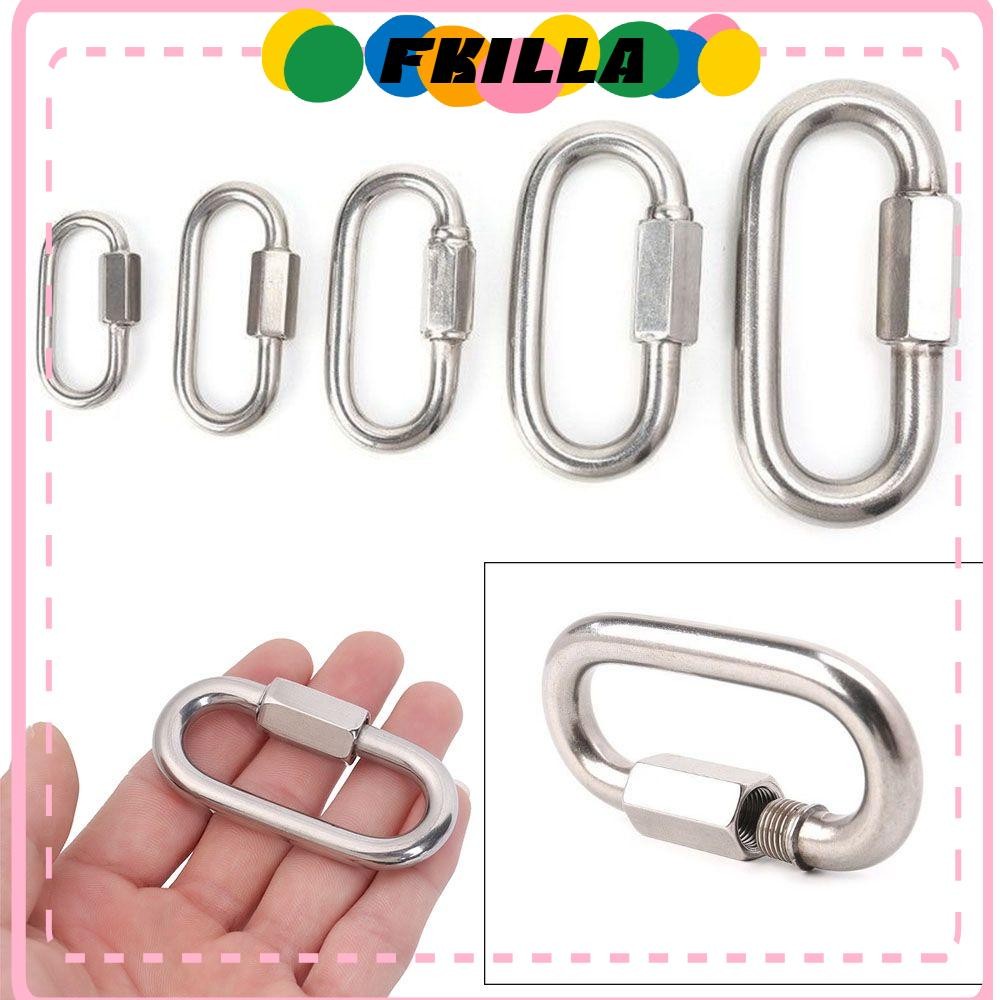 FKI Climbing Gear Carabiner Stainless Steel Screw Lock Quick Links