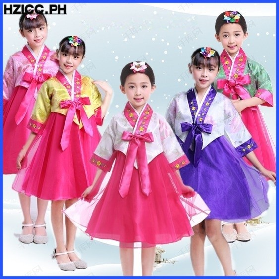 [Ready Stock] High-End Children's Korean Clothing Ethnic Tradition Hanbok  Baby Girl Mid-Sleeve Princess Dress Children's Performance Costumes