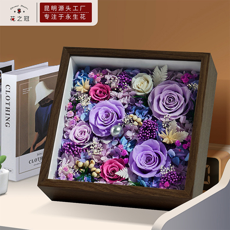 Preserved Flowers Real Flowers Roses Photo Frame Finished Products ...