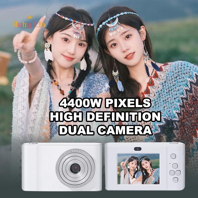 Ruby Lin 44MP Mini CCD Digital Camera With Memory Card 4K Double Lens ...
