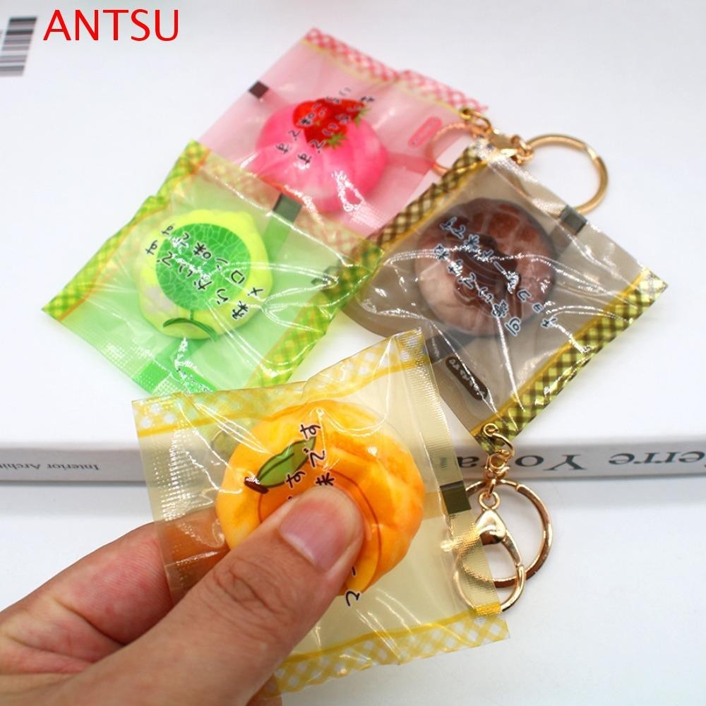 ANTSU Pineapple Bread Keychain, Simulation Novelty Decompression Toy ...