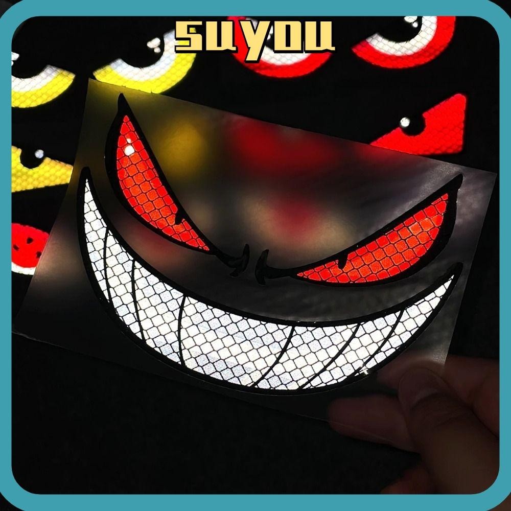 SUYO Electric Vehicles Stickers, Eyes Shape PVC Moto Reflective Eye ...