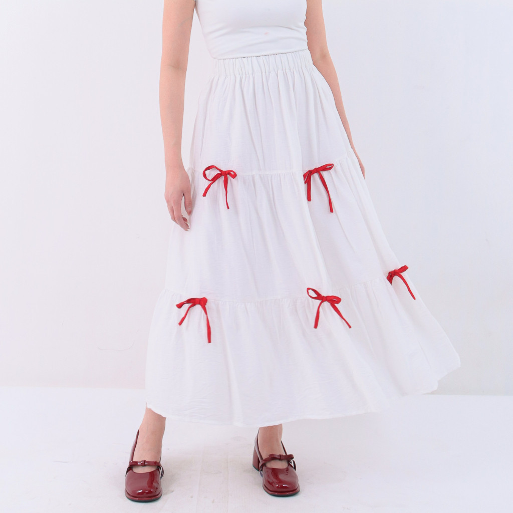 Ortwo - ZRX BUNKO COQUETTE RIBBON SKIRT / PEONY SKIRT RIBBON / KOREAN ...