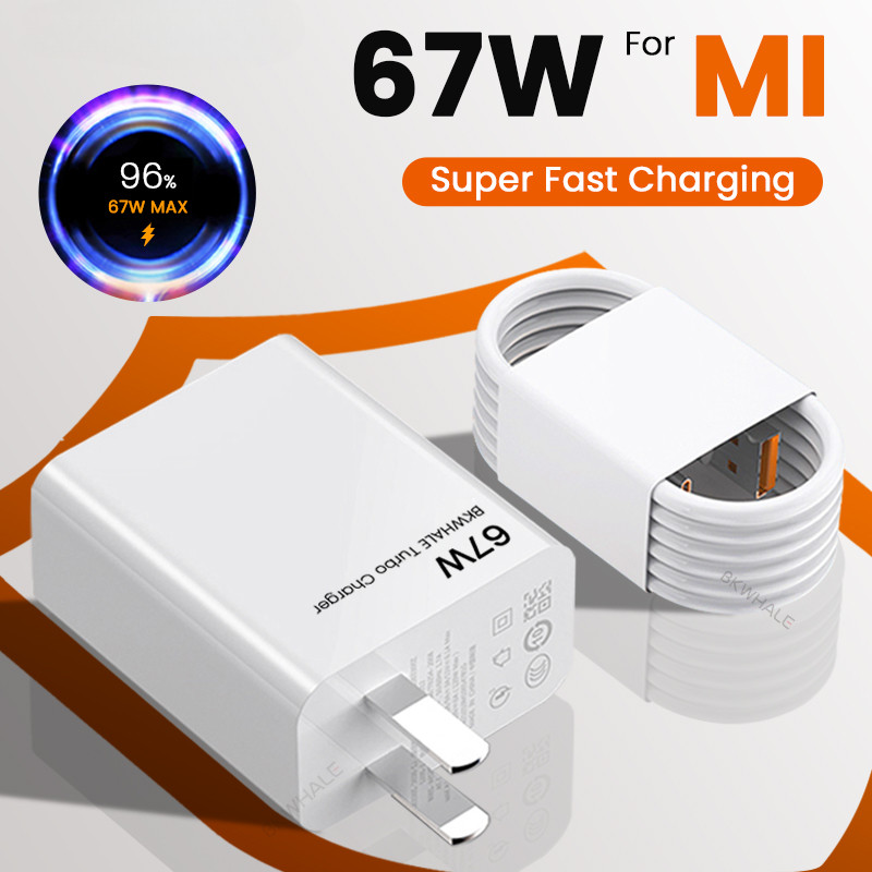 67W Fast Charger with Turbo Charge USB 6A TypeC for Xiaomi Note11 Pro