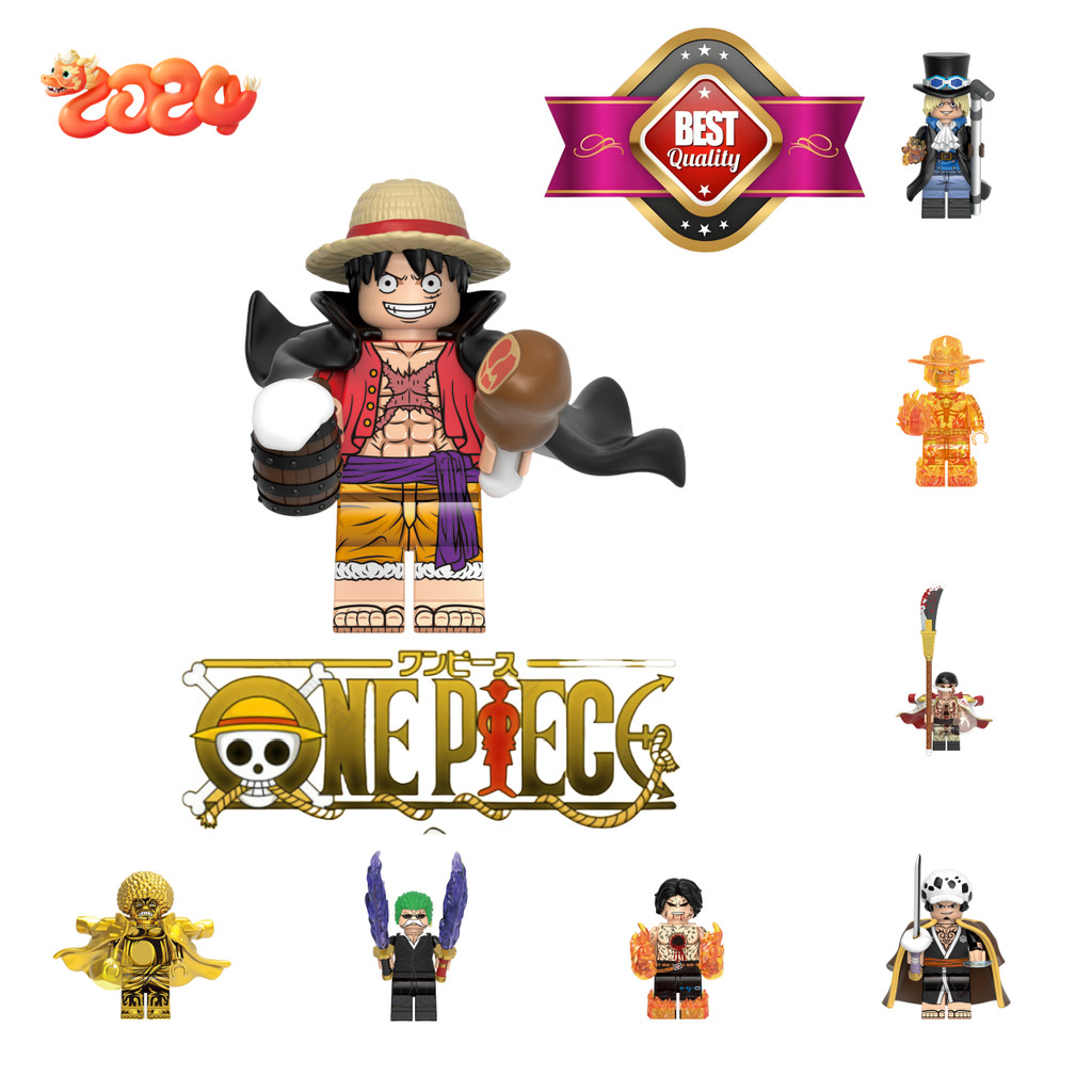 Compatible With Lego Anime One Piece Series Luffy Yamato Zoro Assembling Building Blocks Figures