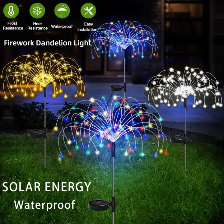 COD Solar Christmas Fireworks Lights Outdoor Waterproof Fairy Lights