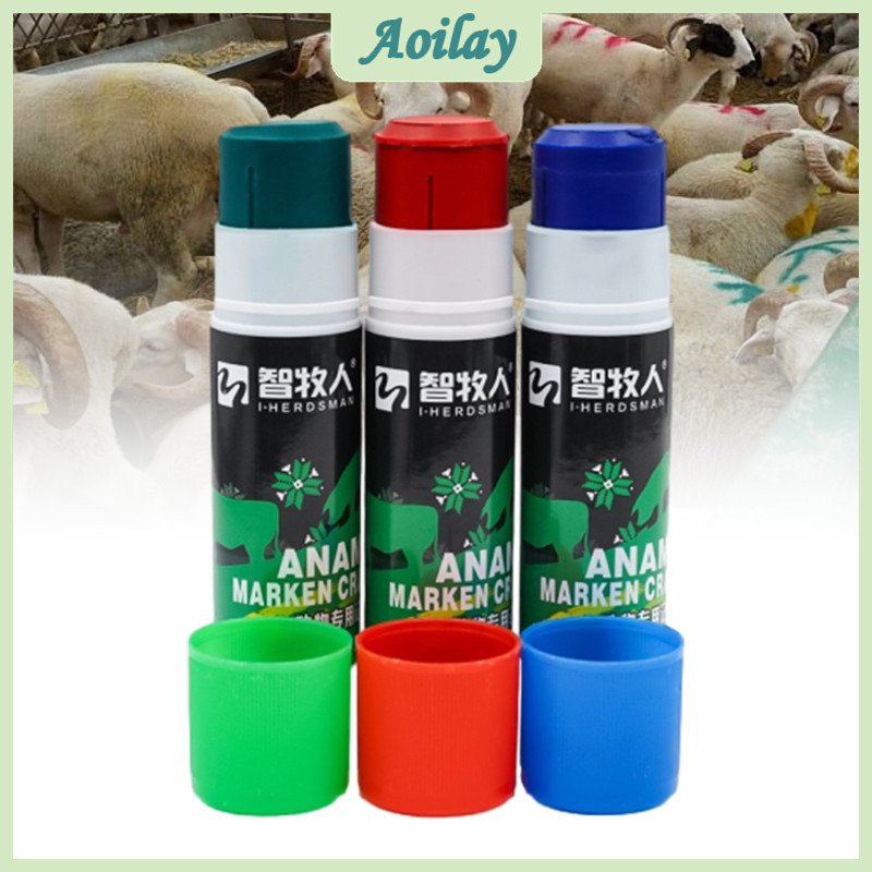 Leader Livestock Stockmarking Sheep Raddle Crayons - 3 Pack, Scourable Colour Marker (SMARK1001)