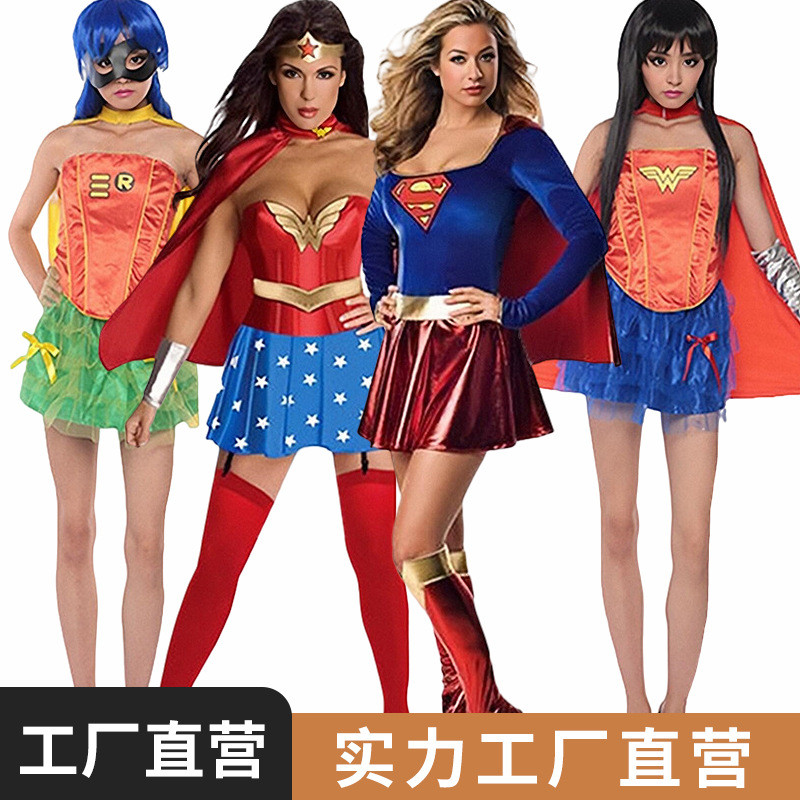 S For Girls Superwoman / Wonder Woman Fancy Dress Costume - Complete Outfit  In Sizes S To 2XL Wonder Woman Costume