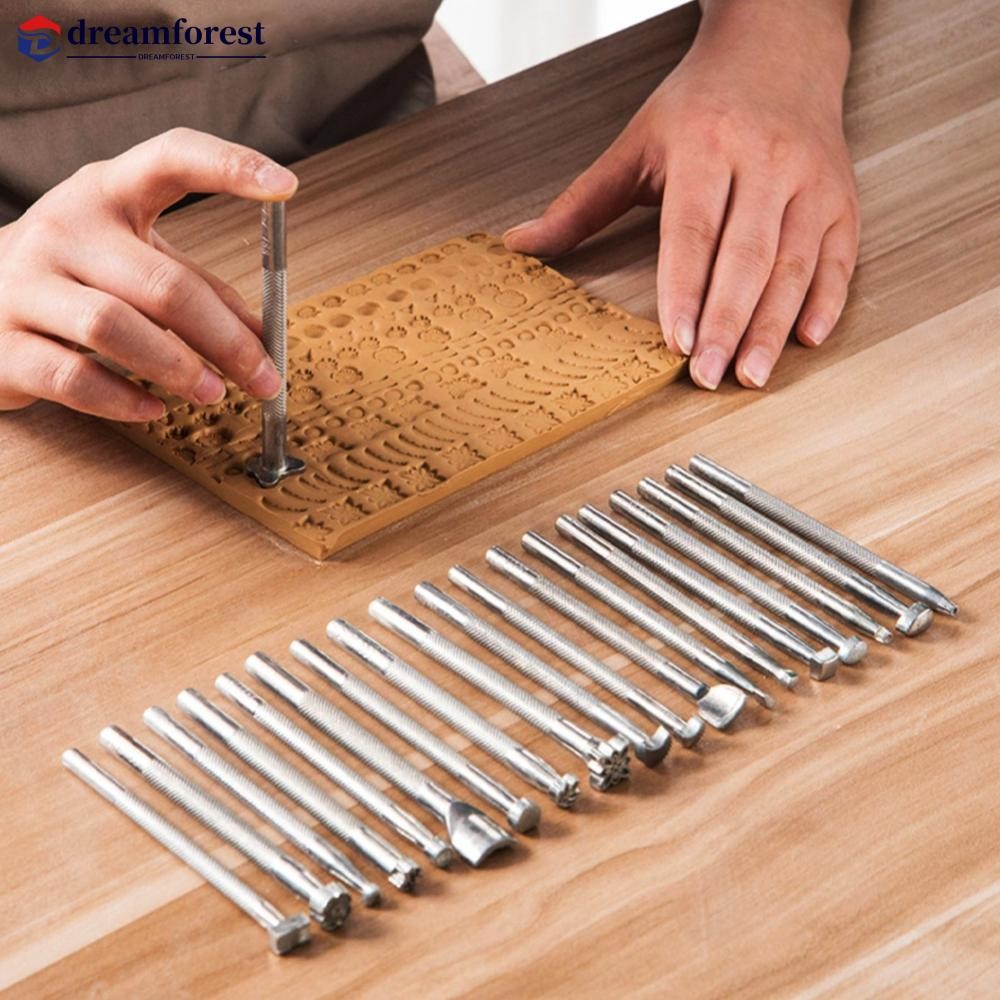 DREAMFOREST Pottery Stamps DIY Clay Ceramics Flower Mold Embossing