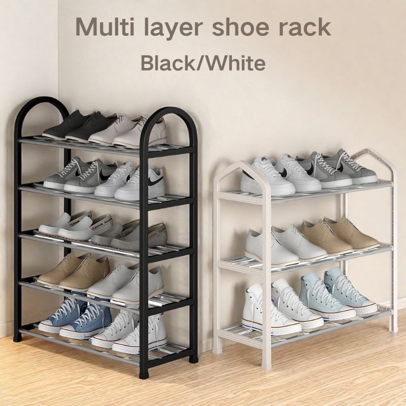 3/5 Layer Shoe Rack Stainless Steel Stackable Shoes Organizer Storage ...