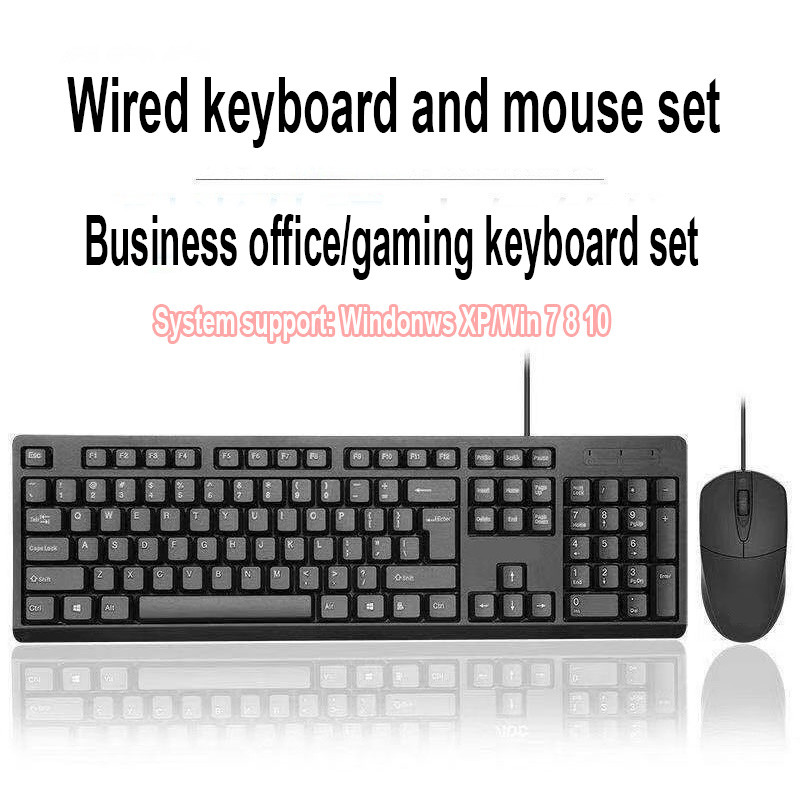 For Windows XP/Win 7/8/10 BT200 Office Keyboard Game Wired Keyboard Set ...