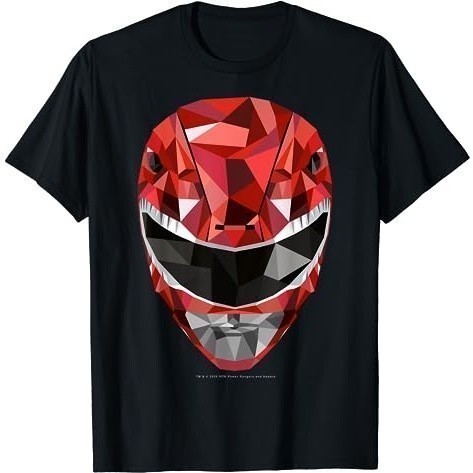 Power Rangers Red Ranger Polygon Helmet Adult T-shirt | Shopee Philippines