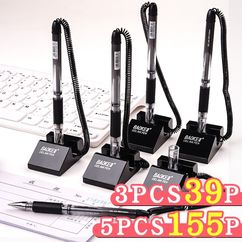 Desktop Pen with String Wire Stand Ballpen Desk Table Pen Table Top Pen ...