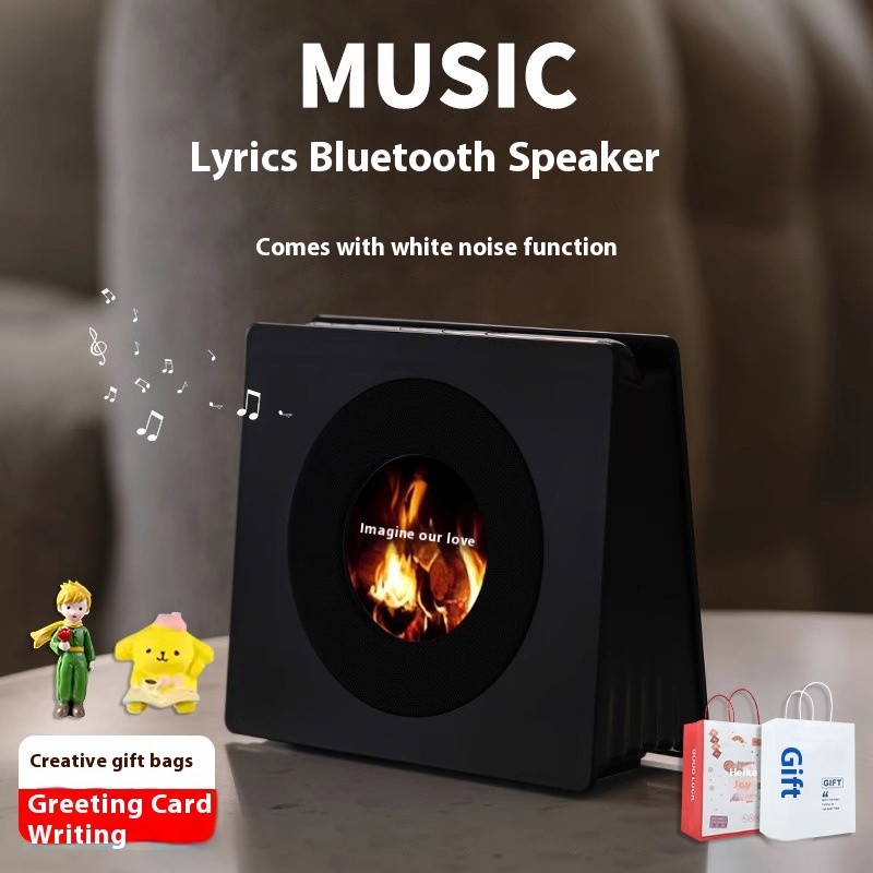 Desktop display lyrics Bluetooth small speaker retro high sound quality ...