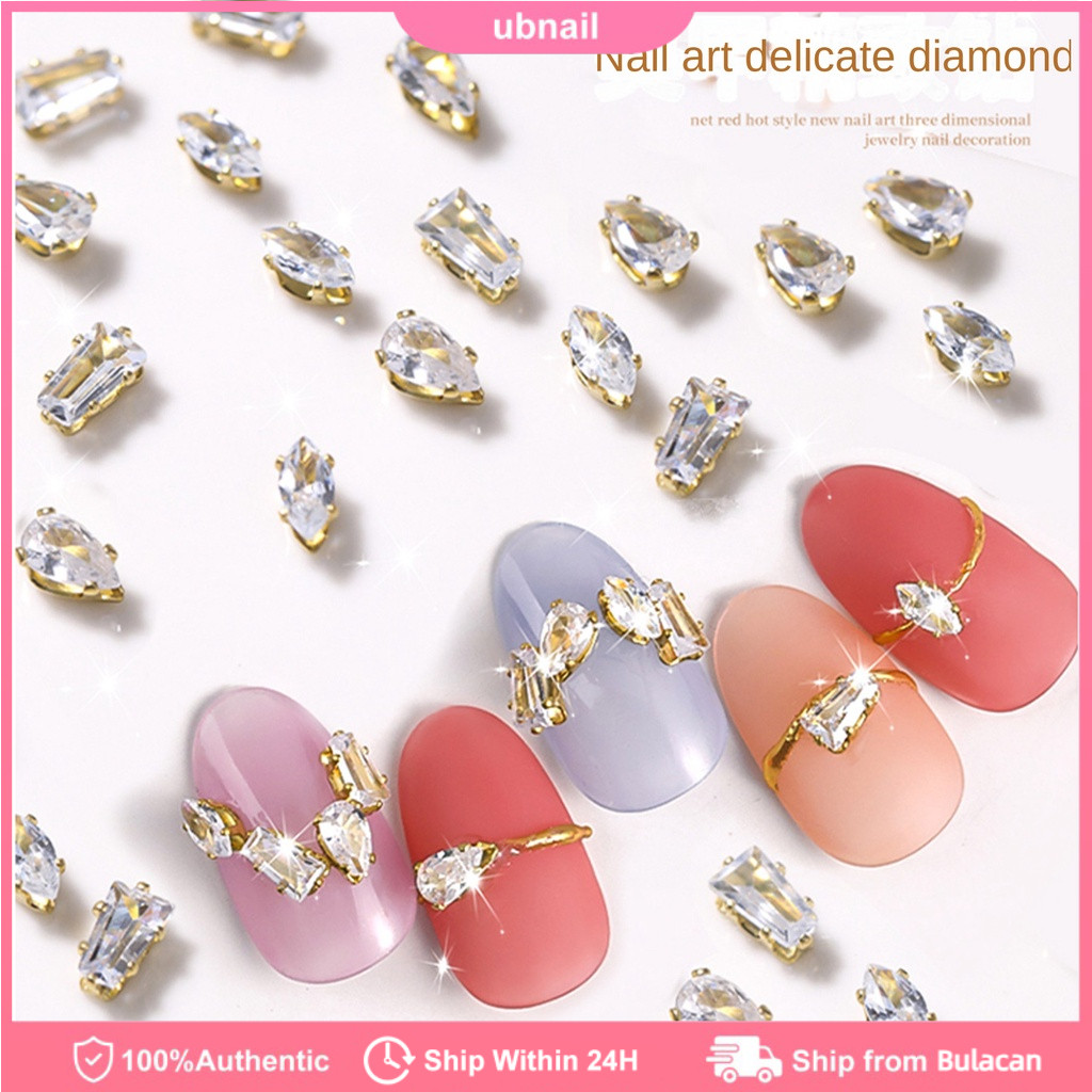 10pcs Nail Stickers Shiny Water Droplets Zircon Claw Diamond Crystal ...