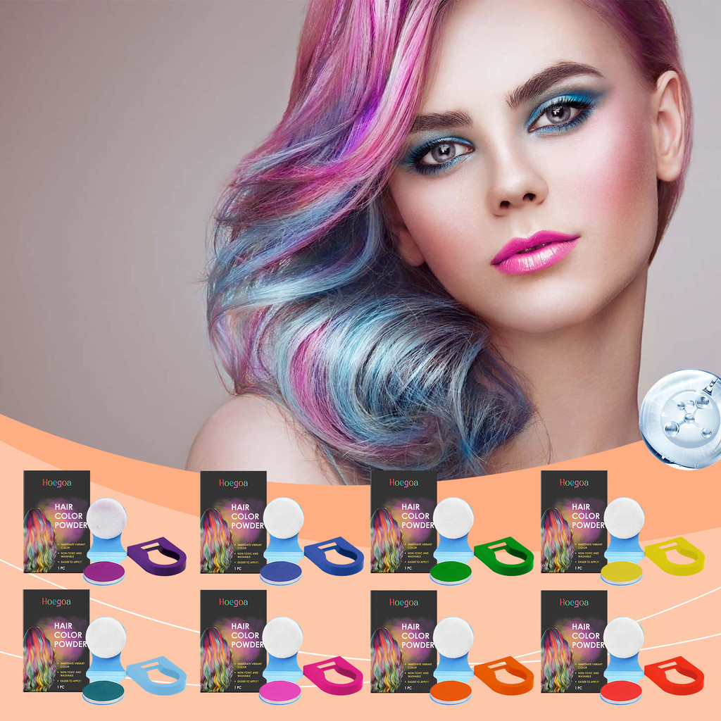 HOEGOA Hairdressing Powder One Swipe of Colour for Easy Hair Colour ...