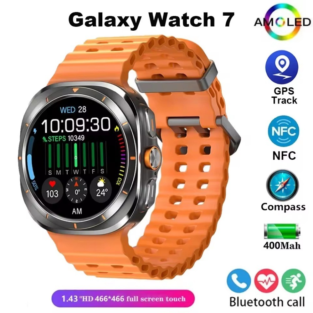 For Samsung Galaxy Watch 7 Ultra Gps Compass Nfc Smart Watch Outdoor Sports Man Amoled Bt Call 8422