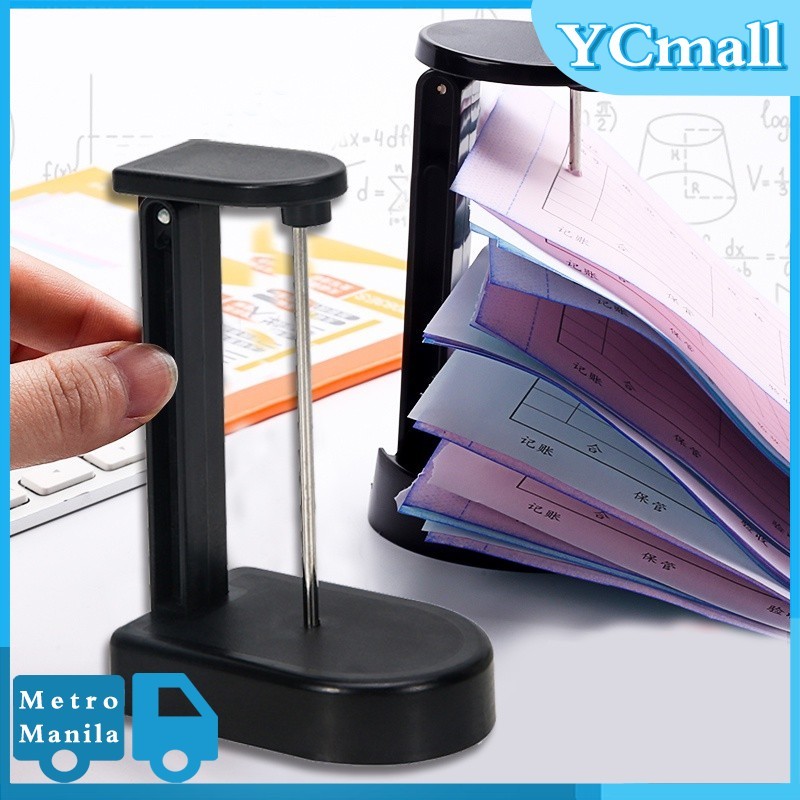 Desk Receipt Holder Notes Paper Memo Fork with Protective Cover Receipt ...