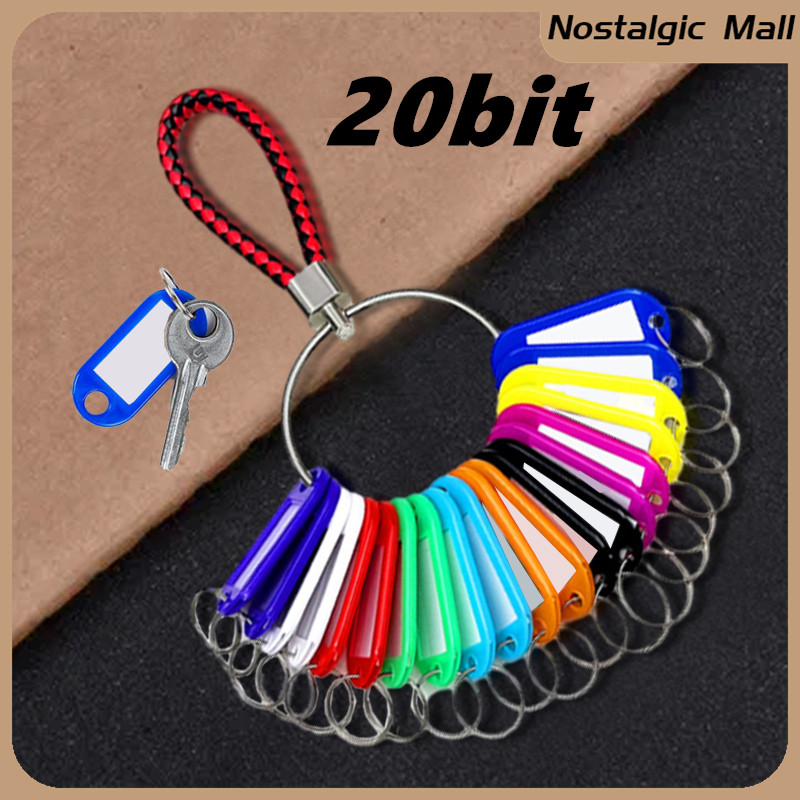20-Bit Keychain Creative Lanyard Key Ring WIth Blank Label Tag For ...