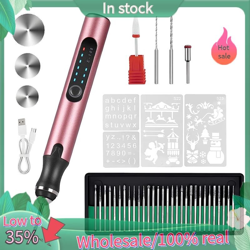 Electric Engraving Pen Rechargeable Engraving Machine with 37 Bits, DIY ...