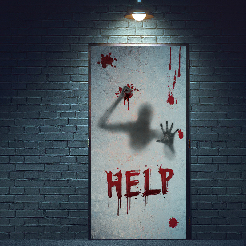 Sticker For Halloween Decorations Shopping Mall Ghost Shadow Horror ...