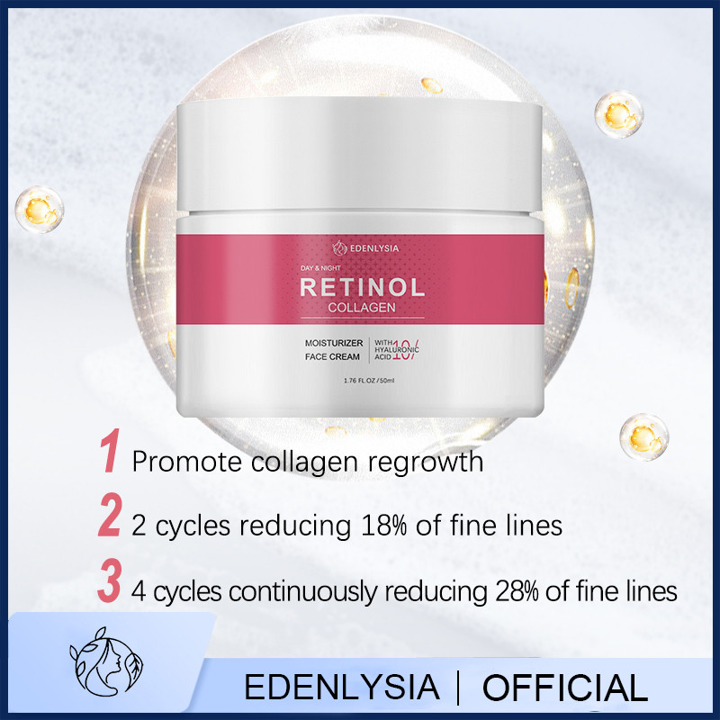 EDENLYSIA RETINOL COLLAGEN MOISTURIZER FACE CREAM smooth skin texture